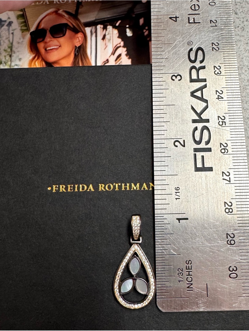 Freida Rothman MOTHER OF PEARL PETAL TEARDROP CHARM - Picture 7 of 10